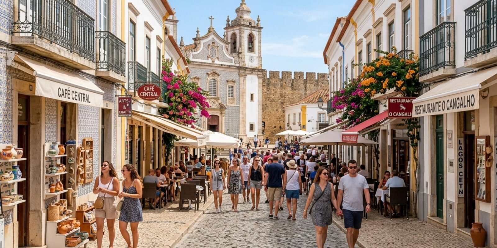Die Fußgängerzone Lagos Portugal Altstadt Das Herz der Algarve