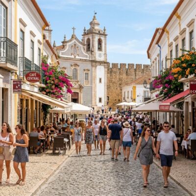 Die Fußgängerzone Lagos Portugal Altstadt Das Herz der Algarve